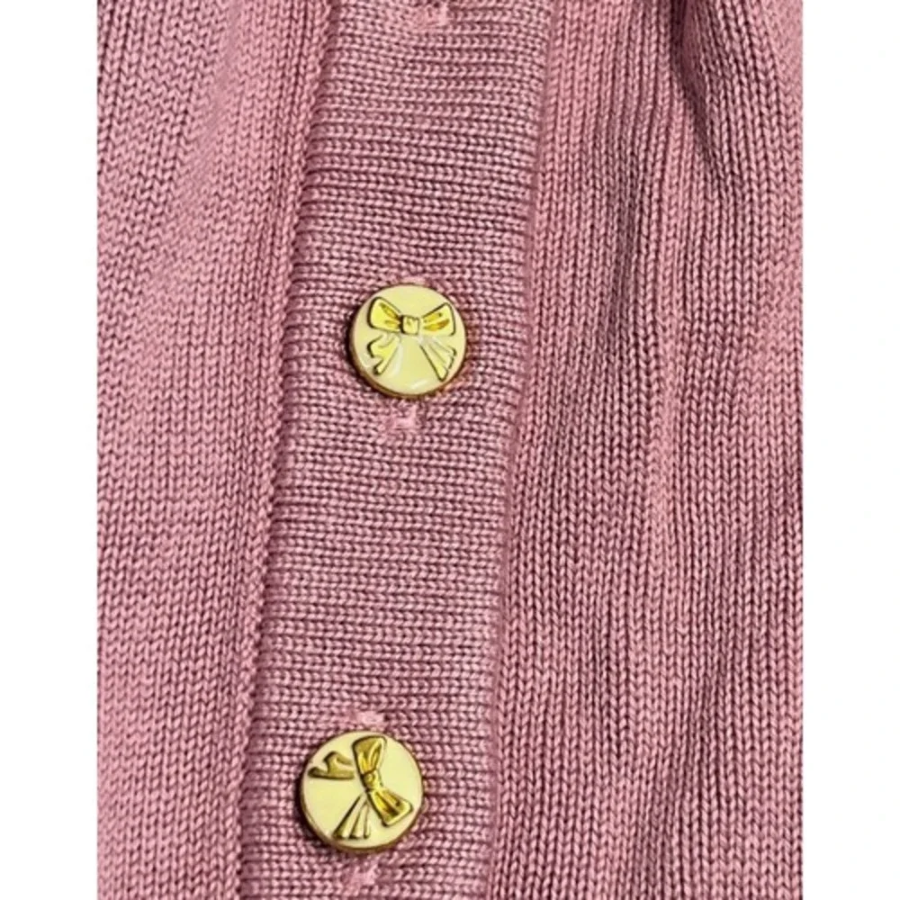 New Finding Foxtale Girls‎ Pink Heathered  Viscose Cotton Button Knit Dress 6